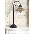 thumbnail image 2 of Kenroy Home Rain Drop 26.5'' LED Table Lamp with Tan Glass Novelty Shade Transitional Table Light Fixture for Living Room, Bedroom, or Office, 2700K, Warm Bronze, 2 of 5