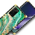 thumbnail image 4 of FKBRCL4U Compatible with Samsung Galaxy Note 20 Ultra Case, Green Gold Grain Marbled Fluid Luxury Golden Decoration for Girl Women Soft TPU Shockproof Protective Hard PC Back, 4 of 7