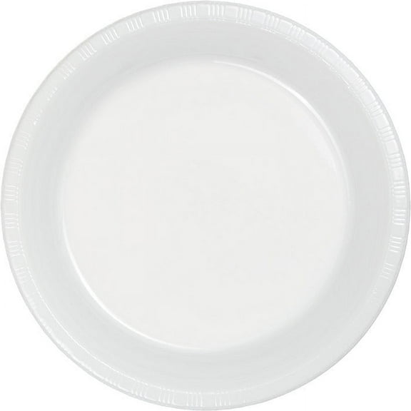 240 Count Bulk Pack White Plastic Banquet Plates 10.25 inch