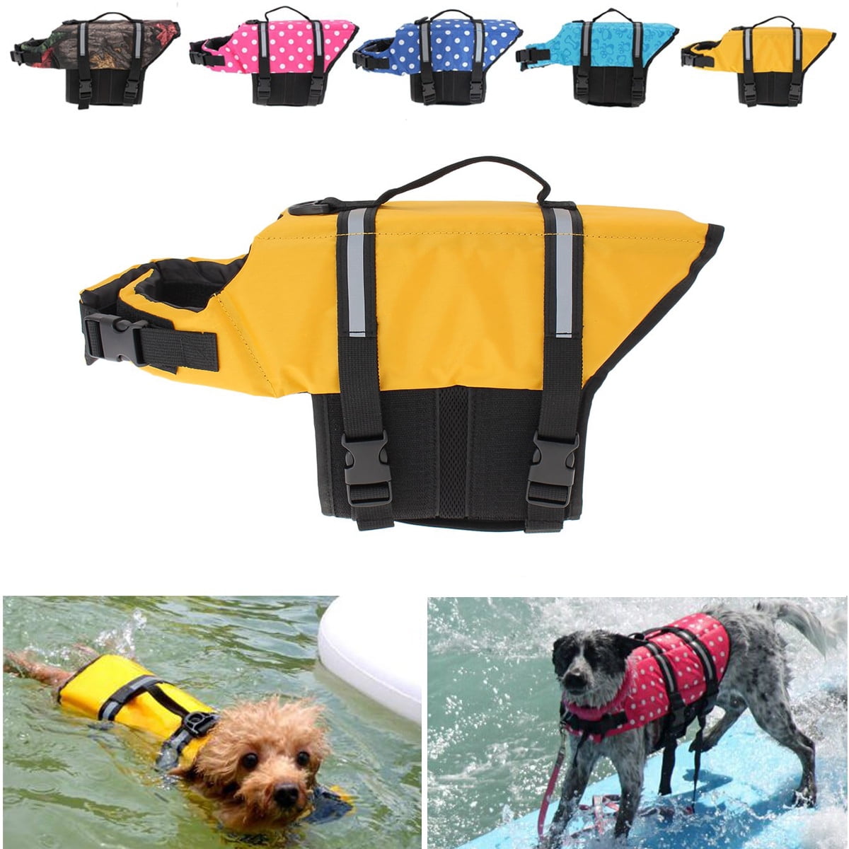 Bellaven Pet Cat Dog Life Jacket Swimming Float Vest Reflective ...