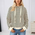 thumbnail image 2 of SGMVNU Sweatshirts for Women Hoodie Pullover Striped Hooded Sweatshirt Long Sleeve Casual Pullover Top Soft Athletic Sweatshirt with Front Pocket Workout Winter Clothes(White, Size XL), 2 of 5