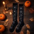 thumbnail image 4 of Evdexr Women's Over Knee High Socks Halloween Skeleton Frame Thigh High Long Stockings Lightweight Party Festival Costume Sock, 4 of 5
