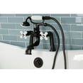 thumbnail image 2 of Kingston Brass KS228PXORB Kingston Three-Handle 2-Hole Deck-Mount Clawfoot Tub Faucet with Hand Shower in Oil Rubbed Bronze, 2 of 8