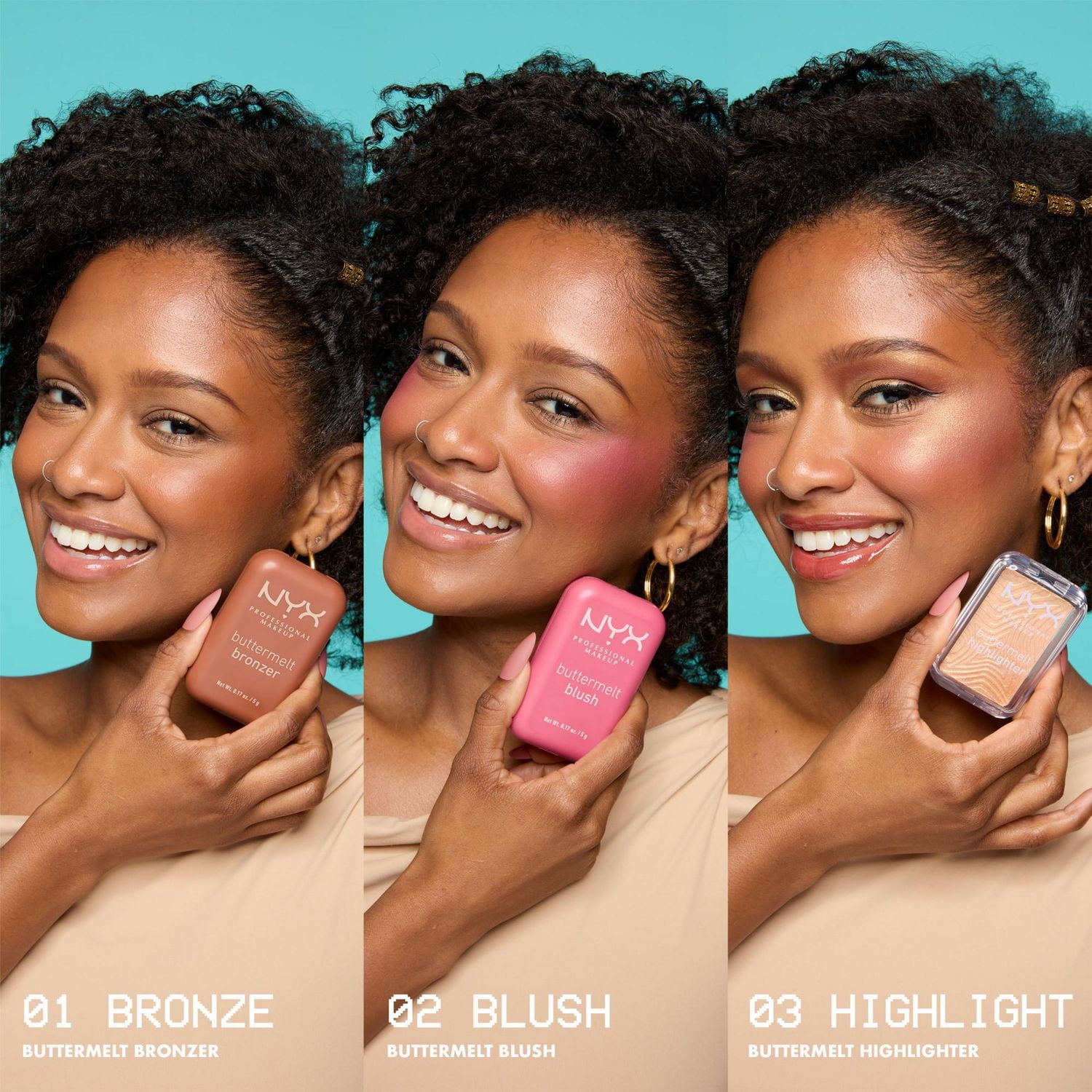 NYX Professional Makeup Buttermelt Highlighter, Powder Highlighter & Bronzer