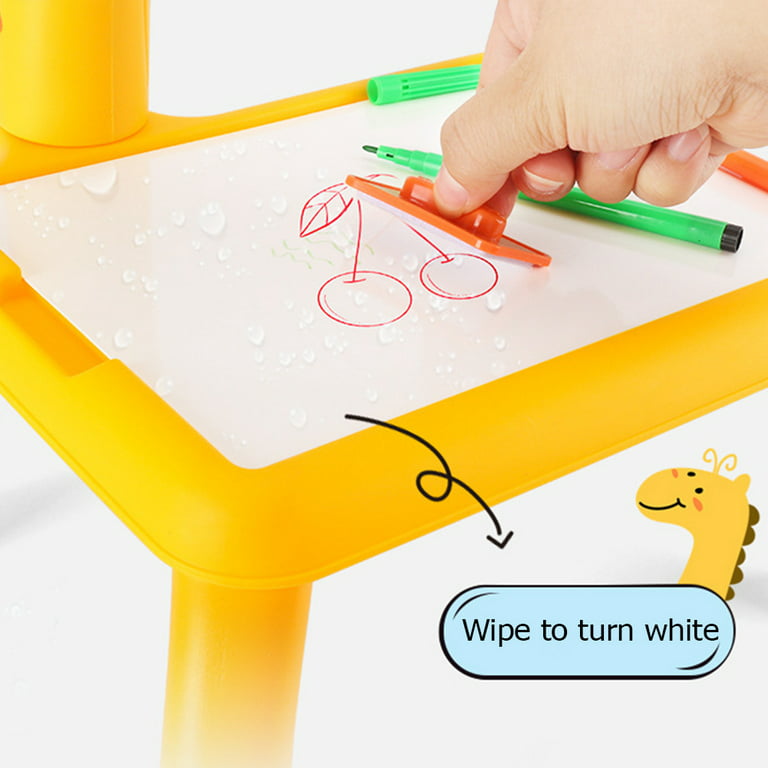 6688-03 Cute Giraffe Electric Projection Painting Table Drawing Board Kids  Graffiti Writing Desk Children Educational Toy - Pink/Color Box Wholesale