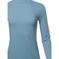 thumbnail image 4 of A2Y Women's Basic Solid Soft Cotton Long Sleeve Mock Neck Top Shirts Cement S, 4 of 5