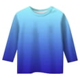 thumbnail image 2 of MIASHUI T-Shirts Raglan Manches 3/4 pour Filles Garçons en Coton Uniformes Scolaires, Bleu, 11-12 Ans, 2 of 4