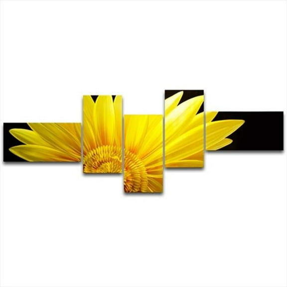 Metal Artscape MA10026 83 X 31 in. The Sunflower 5-Paneled Handmade Metal Wall Art