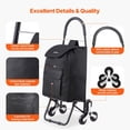 thumbnail image 6 of Folding Stair Climber Trolley Dolly 36L Grocery Cart with 6 Wheels,Oxford Cloth Bag-Versatile Shopping and Laundry Handcart in Black, 6 of 6
