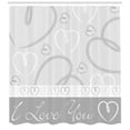 thumbnail image 3 of Ambesonne Hearts Shower Curtain, Doodle Hearts Love, 69"Wx75"L, Pale Grey White Grey, 3 of 3