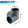 thumbnail image 2 of 11/2" Fittings, 4Pcs 3 Way Elbow Connector Elbow Corner Fitting, Grey, 2 of 7