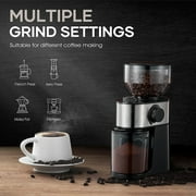 Electric Burr Mill Coffee Grinder with 18 Precise Grind Settings for Espresso, Drip and French Press - Adjustable Burr Grinder in Black