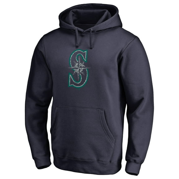 Men's Navy Seattle Mariners Static Logo Pullover Hoodie