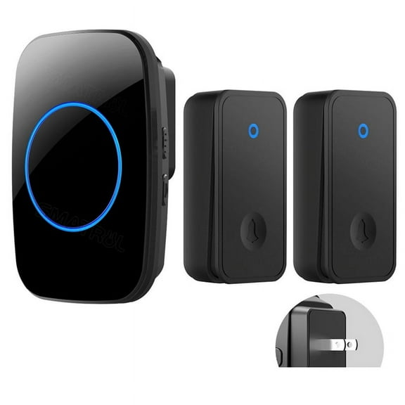 Self Powered Wireless DoorBell No Battery 2 Button 1 Receiver US PLUG