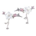 thumbnail image 1 of Pendientes de flores Nikou con borlas de corazón y decoración de diamantes de imitación plata pura, 1 of 15