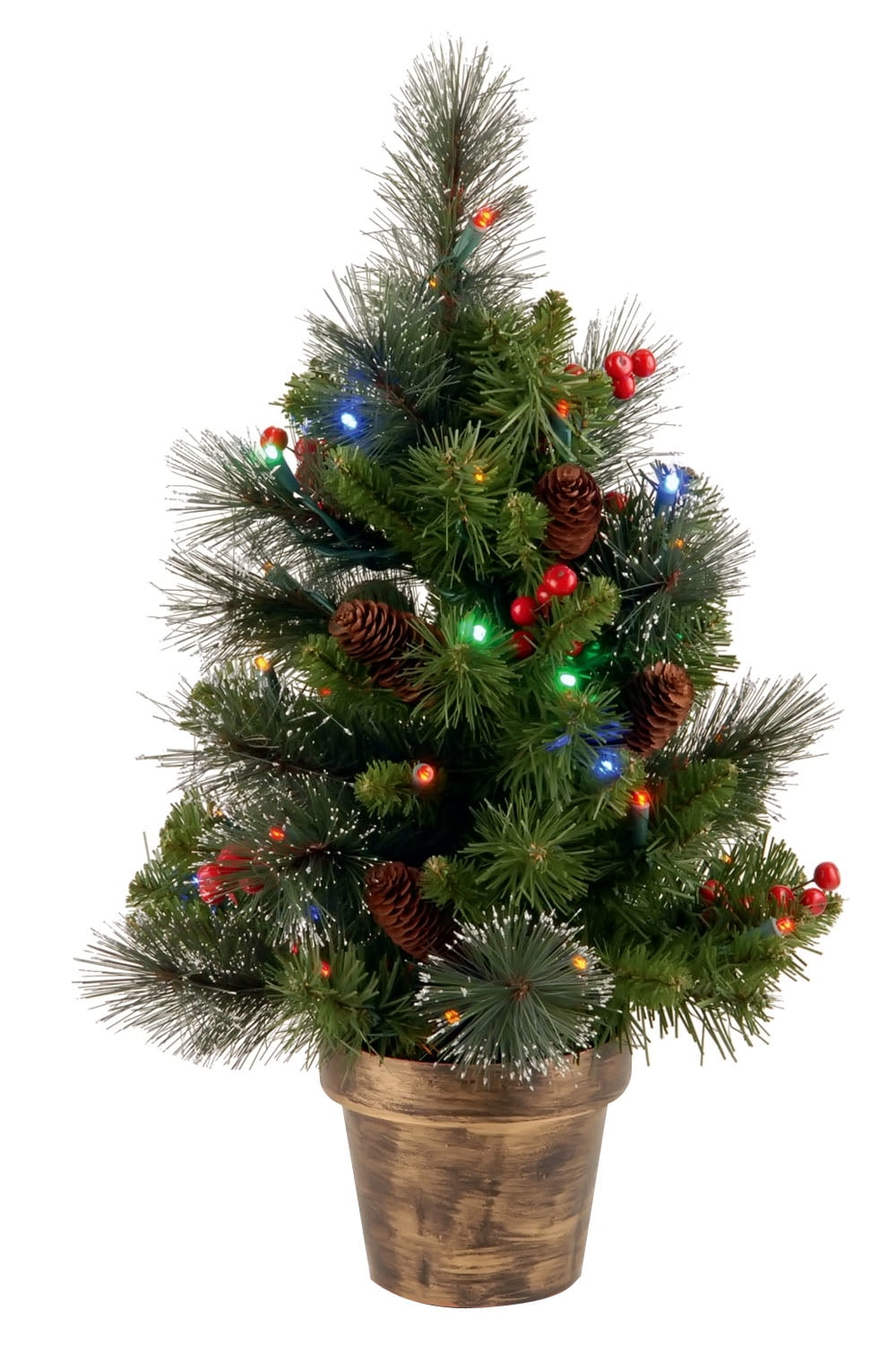 National Tree PreLit 2' Crestwood Spruce Small Artificial Christmas