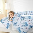 thumbnail image 4 of Manfei Girly Blue Bow-tie Full Size Comforter Sets, Princess Bowknot Bedding Comforter Set, Cartoon Flower Floral Reversible Bedding Sets, Microfiber Bedroom Decor, 3 Pieces, 4 of 8