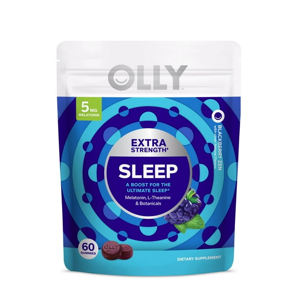 OLLY Extra Strength Sleep Gummy Supplement, 5mg Melatonin, L Theanine