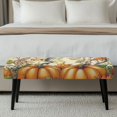 thumbnail image 5 of Psesaysky Pumpkin Maple Hummingbird Elastic Band Dining Bench Covers, Breathable Polyester Spandex Fabric Dining Room Bench Slipcover for Home Hotel, 5 of 9