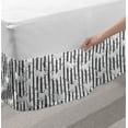 thumbnail image 2 of Star Bed Skirt, Vertical Stripes with Doodle Stars Hearts Dots and Funny Ponies Nursery Theme, Elastic Bedskirt Dust Ruffle Wrap Around for Bedding Decor, 4 Sizes, White Black Grey, by Ambesonne, 2 of 2