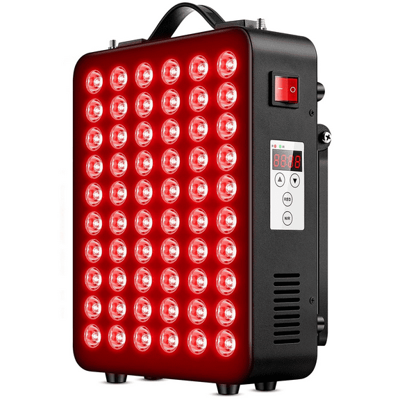 Portable Red Light Panel with Stand & Wall Mount, 60-LED Device for Face and Body Wellness