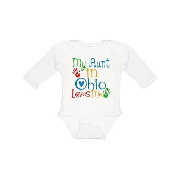 Inktastic My Aunt in Ohio Loves Me Boys or Girls Long Sleeve Baby Bodysuit