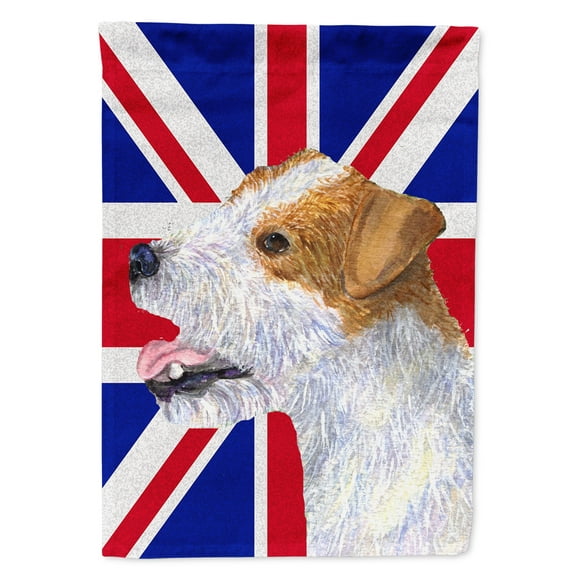 Jack Russell Terrier with English Union Jack British Flag Garden Flag