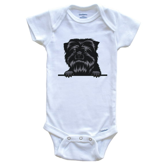Affenpinscher Dog Breed Cute Baby Bodysuit, 0-3 months white