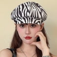 thumbnail image 5 of Newsboy Caps Women Leopard Zebra Print Beret Hat French Style Beanie Caps Retro Hip Hop Casual Painter Cap Warm Painter Hat for Autumn Winter Spring, 5 of 7