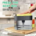 thumbnail image 2 of Dish Soap Dispenser for Kitchen, Soap Dispenser and Sponge Holder 2 in 1,Press The Soap Box Kitchen Automatic Dispenser Detergent and Liquid Box Sponge (Silver), 2 of 7