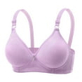 thumbnail image 2 of Loopsun Womens Bras Plus Size, Bras for Women, Women's Solid Gathered Comfortable Breathable Underwear Daily Bra without Rims Purple,40/90B, 2 of 3