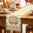 thumbnail image 5 of Happy Eatser Cotton Linen Table Runner for Dining Kitchen, Colorful Bunny Eggs Spring Flowers Plants Yellow Wedding Outdoor Party Tablerunners, Dresser Scarf Coffee Tablecloth Runners 13x120 Inches, 5 of 9
