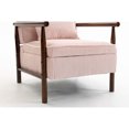 thumbnail image 5 of Leumius Storage Chair, Mid Century Modern Accent Chair with Solid Wood Frame, Upholstered Living Room Chairs with Waist Cushion, Reading Armchair for Bedroom Sunroom Light Pink, 5 of 9