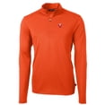 thumbnail image 2 of Men's Cutter & Buck Orange Virginia Tech Hokies Virtue Eco Pique Recycled Quarter-Zip Pullover Top, 2 of 3