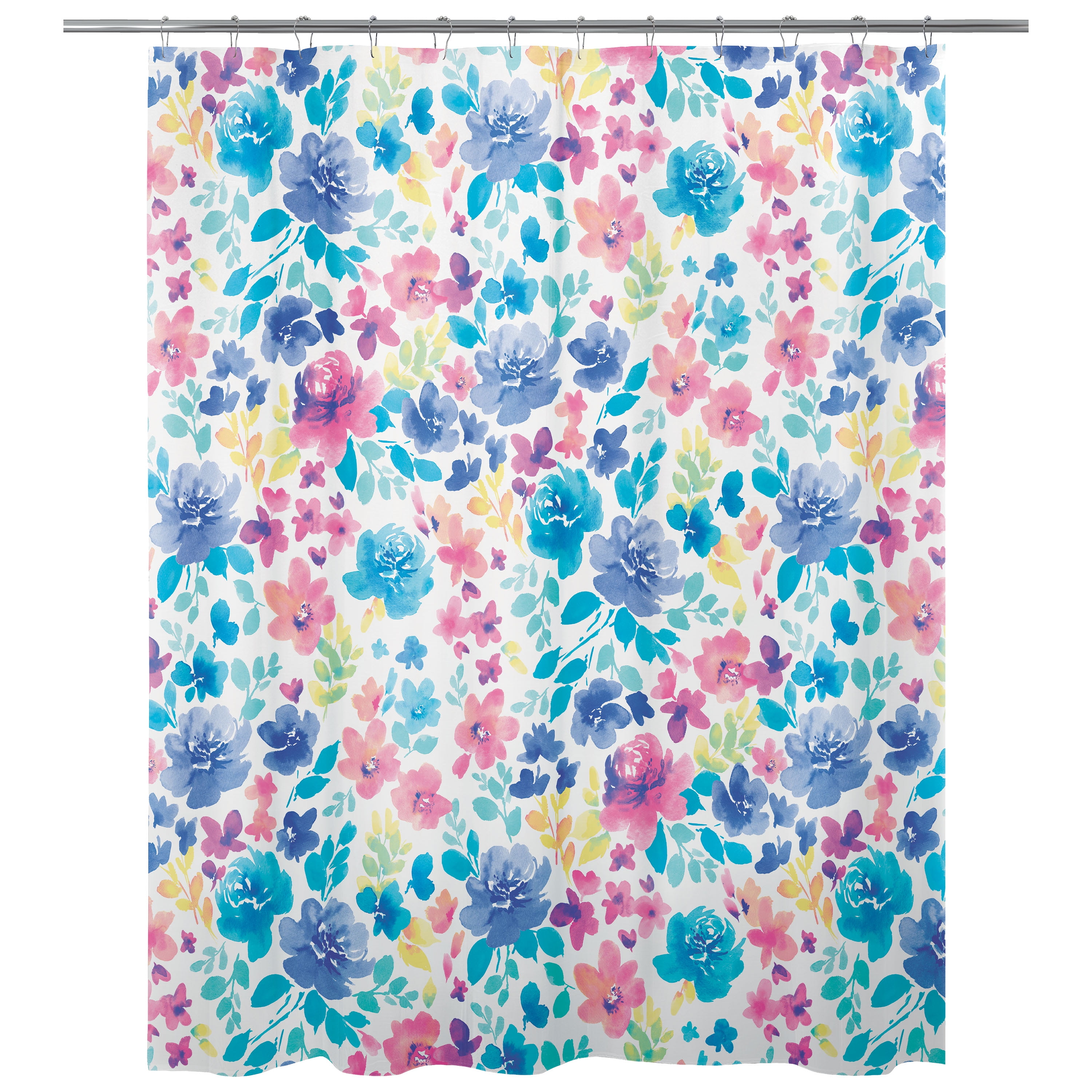 InterestPrint Bathroom Shower Curtain 60in x 72in with bright colorful flowers
