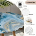 thumbnail image 6 of Blue Gold Marble Fitted Tablecloth with Elastic Edged, Round Table Cloth for Dining Table, Modern Abstract Geometric Gradient Waterproof Oil Proof Table Cover for Indoor Outdoor 36"-44", 6 of 8