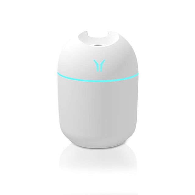 relayinert 250ML Mini Air Humidifier Ultrasonic Aroma Essential Oil Aromatherapy Diffuser For Home Car Fogger Mist Maker With Night Lamp White