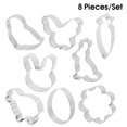 thumbnail image 3 of Cortadores de galletas Stamper 8 Piezas Forma Fondant Molde Acero Inoxidable Herramientas DIY Patrones Múltiples Patrones Dough Galletas Hornear Partes temáticos Kits de Pascua Noticed HA028193-01, 3 of 7