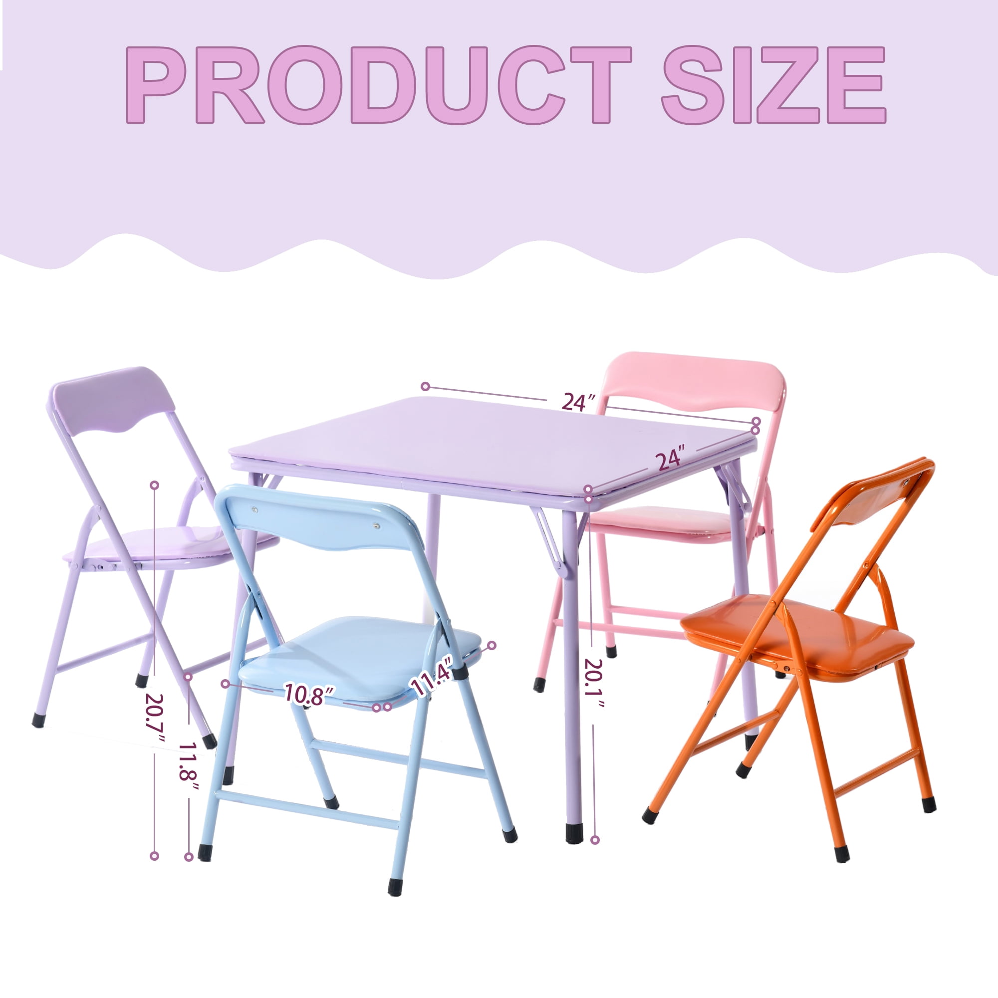 Homy Casa Piece Folding Table Set Cloth Homy Casa Kids 5-Piece