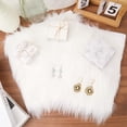 thumbnail image 2 of 2Pcs Fur Rug Square School Locker Rugs 12 x 12 White Fluffy Area Carpet with Non Slip Backing Small Soft Shaggy Plush Cushion for Chair Tabletop Photography Nail Desk Photos Seat Pad, 2 of 9