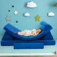 thumbnail image 4 of Costway 8 PCS Kids Play Sofa Set Modular Convertible Foam Folding Couch Toddler Playset Blue, 4 of 10
