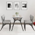 thumbnail image 2 of Dining Table Set for 4 , Modern Kitchen Table & Chairs Set of 4, Rectangular Dining Table With Storage Rack, 4 Boucle Chair Dining Table Set for Kitchen, Dining Room, Breakfast Nook, White+Grey, 2 of 8