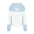 thumbnail image 5 of Scyoekwg Womens Hoodies Trendy Fall Sweatshirt Loose Hooded Drawstring Pocket Pullover Tops Dressy Casual Long Sleeve Striped Printed Graphic Sweatshirt Hoodies Sweatshirts(Light Blue,M), 5 of 5