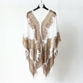 thumbnail image 4 of harmtty Women Scarf Poncho Cashew Flower Print Chiffon Vintage Anti-sun Bikini Cover Up for Beach,White, 4 of 7