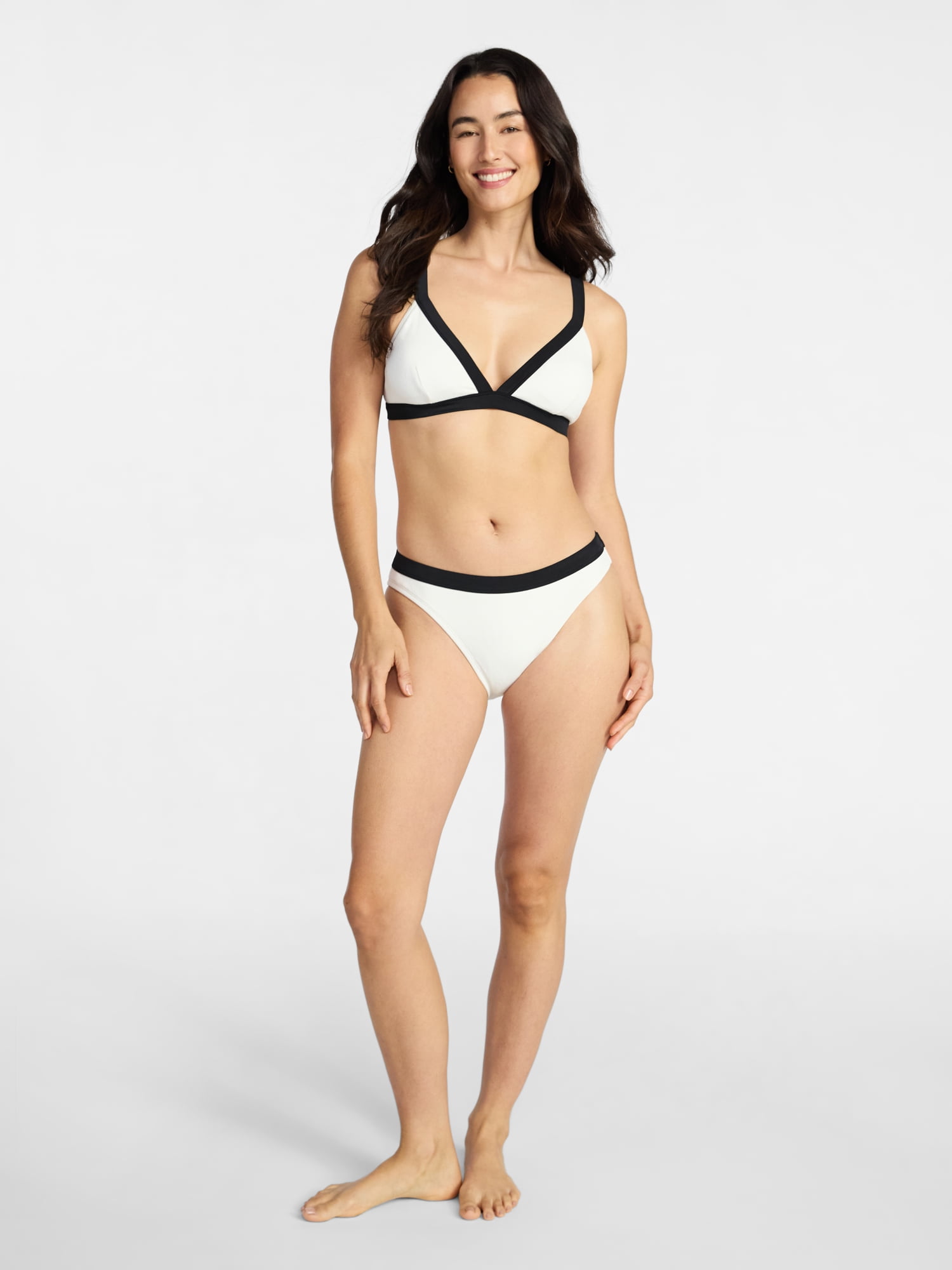 Time and Tru Women's and Women's Plus Size Contrast Banded Bikini Bottoms, Sizes XS-3X