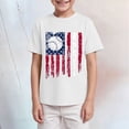 thumbnail image 2 of TOWED22 Boys Short Sleeve T-Shirts Crew Neck Tees Classic Stripes Color Block Patterns Summer Tops(White,5-6 Y), 2 of 4