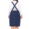 thumbnail image 4 of DARING DIVA Plus Women's Size Denim Button Front Adjustable Strap Skirt 1X Dark Blue, 4 of 6