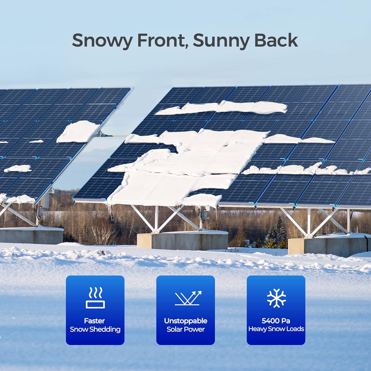 Renogy Bifacial 115 Watt 12 Volt Solar Panel Monocrystalline Rigid High-Efficiency PV Module Power Charger for RV Marine Rooftop Farm Battery and Other Off-Grid Applications