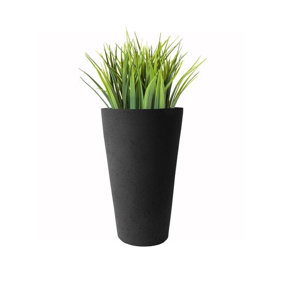 Algreen Crete 25" Self-Watering Planter, Tall, Black Resin