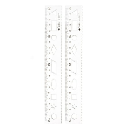Uxcell 2pcs Unbreakable Flexible Rulers 20cm PVC Shatterproof Folding Plastic Ruler with Wavy Lines, Transparent